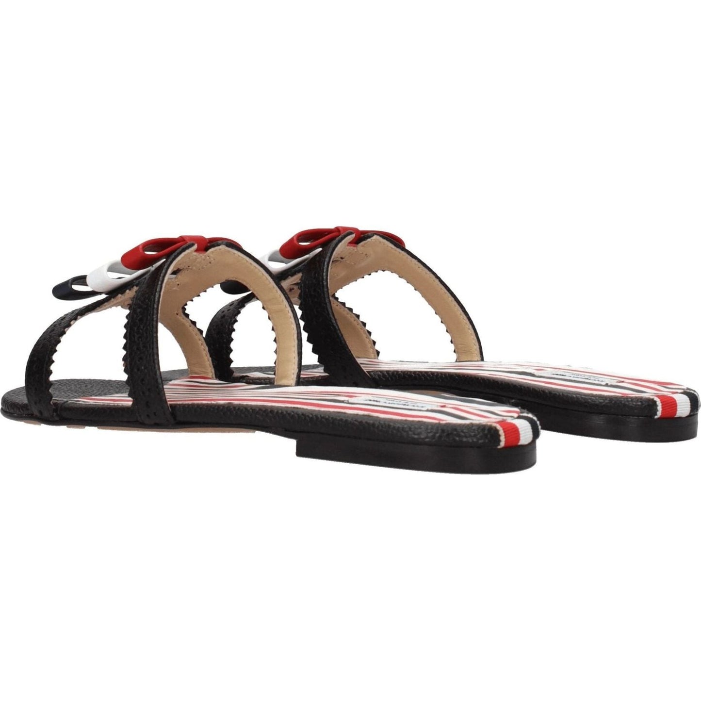 Thom Browne Black Leather Slippers Sandals TH-8547289661705-EU37/US7