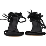 Isabel Marant Black Leather Stiletto Heels Sandals IS-8547290841353-EU36/US6