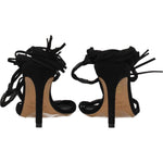Isabel Marant Black Leather Stiletto Heels Sandals IS-8547290841353-EU36/US6