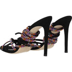 Paris Texas Black Leather Stiletto Heels Sandals PA-8547291431177-EU37/US7