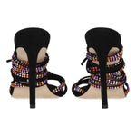 Paris Texas Black Leather Stiletto Heels Sandals PA-8547291431177-EU37/US7