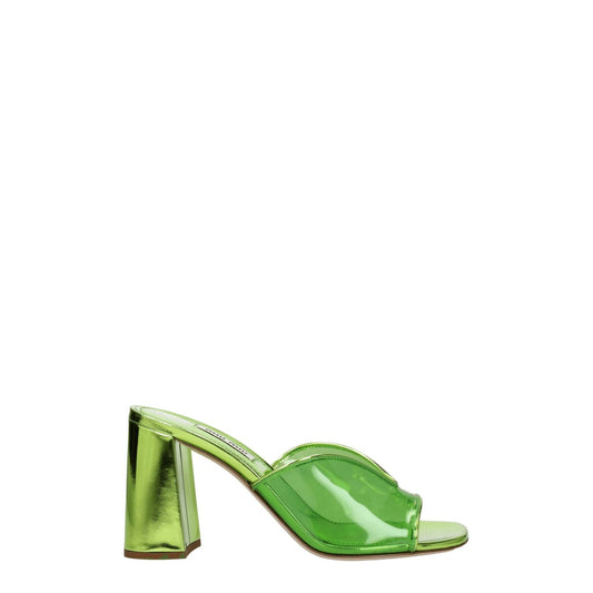 Miu Miu Green Plexiglass Platform Sandals with open toe and mid heels, made of leather, 8.5 cm heel height, casual style.