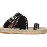 Isabel Marant Black Leather Flat Sandals IS-8547326591241-EU36/US6