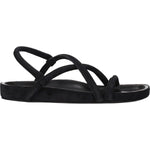 Isabel Marant Black Leather Flat Sandals IS-8547328229641-EU41/US8