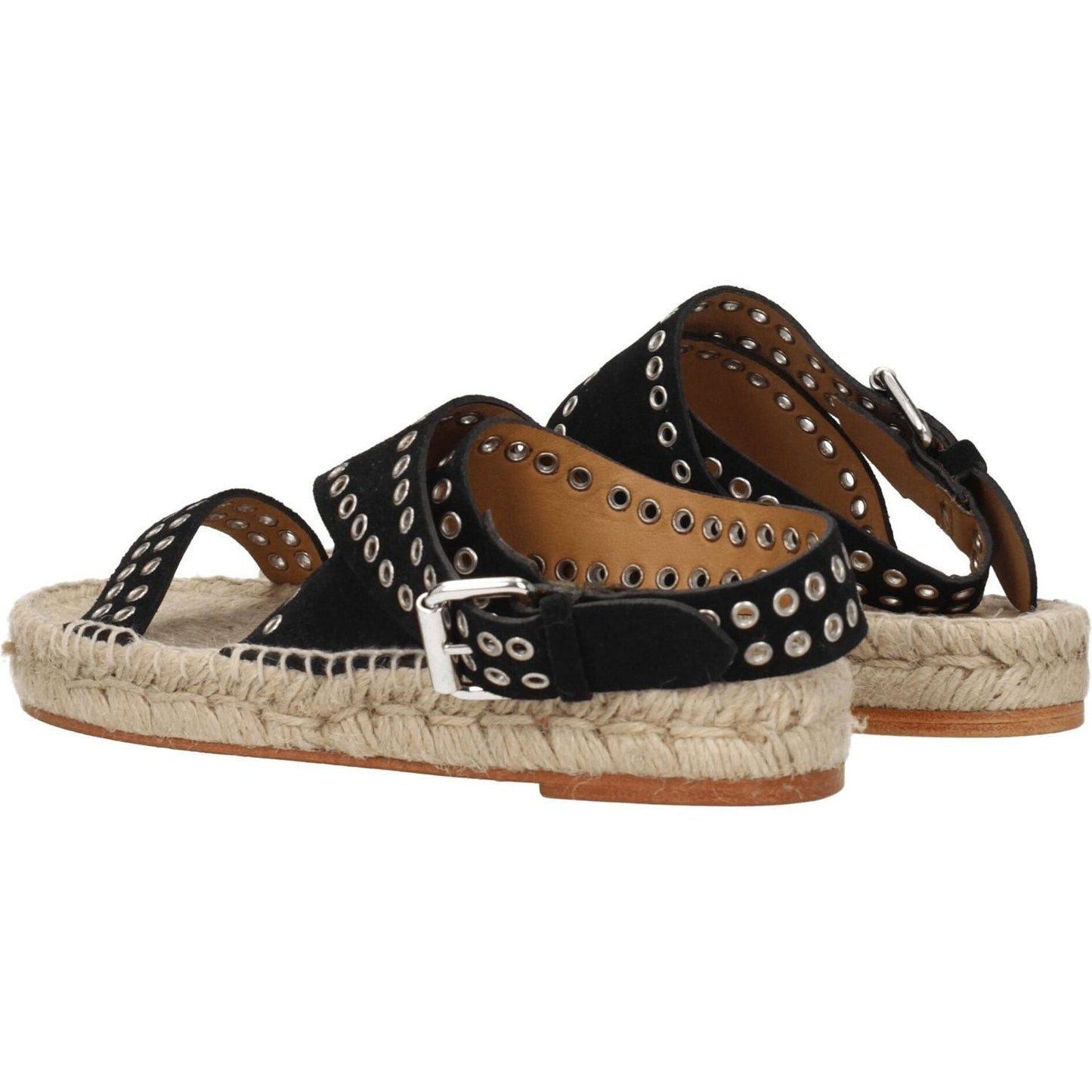 Isabel Marant Black Leather Flat Sandals IS-8547326591241-EU36/US6