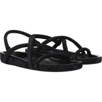 Isabel Marant Black Leather Flat Sandals IS-8547328229641-EU41/US8