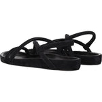Isabel Marant Black Leather Flat Sandals IS-8547328229641-EU41/US8