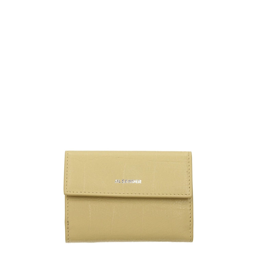 Jil Sander Yellow Leather Wallets JI8547350511881BT