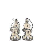 The Attico White Leather Stiletto Heels Sandals
