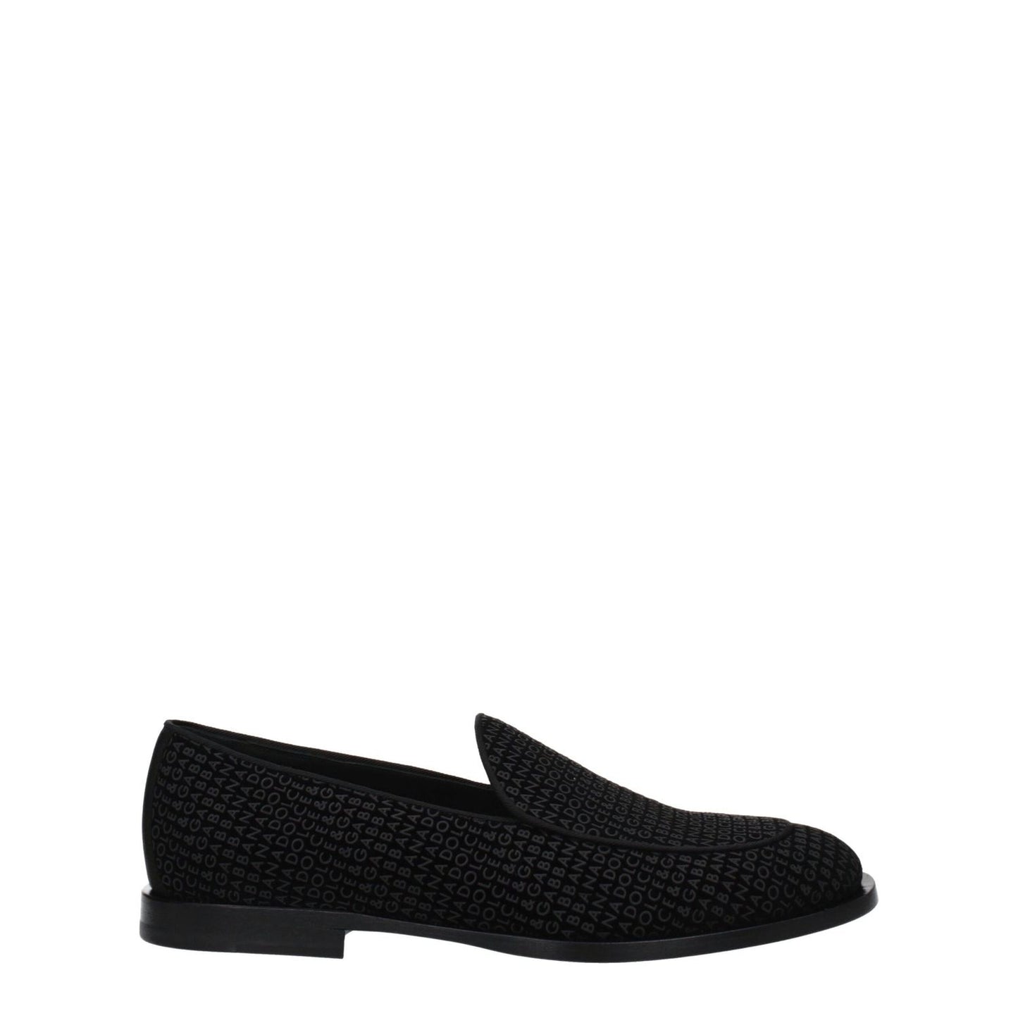 Dolce & Gabbana Black Velvet Slip-On Loafers