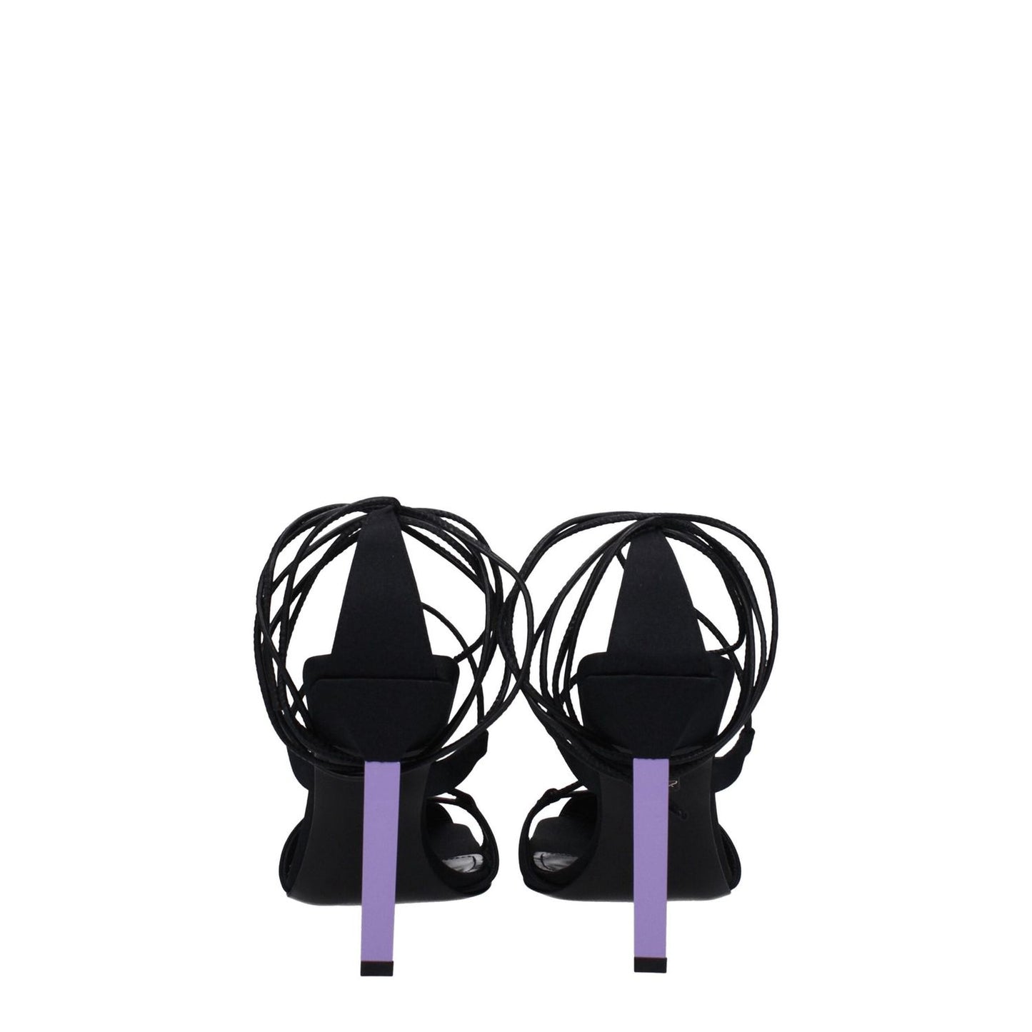 The Attico Black Fabric Stiletto Heels Sandals
