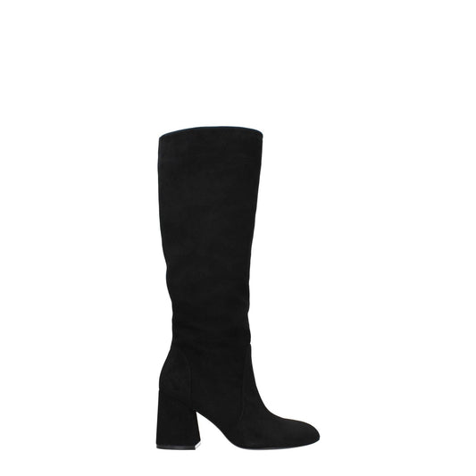 Stuart Weitzman Black Leather High Heel Boots ST-8547457597705-EU38/US8