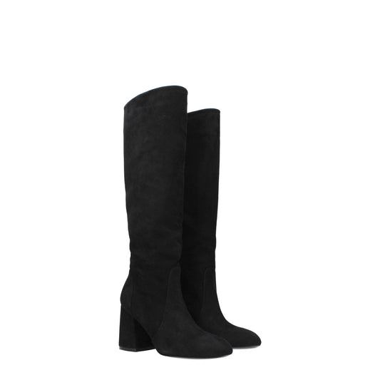 Stuart Weitzman Black Leather High Heel Boots ST-8547457597705-EU38/US8