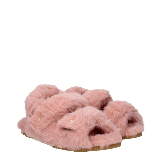 Max Mara Pink Fur Flat Sandals MA-8612644159753-EU36/US6