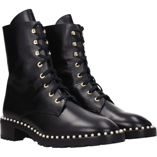 Stuart Weitzman Black Leather Ankle Boots ST-8547244736777-EU38.5/US8.5