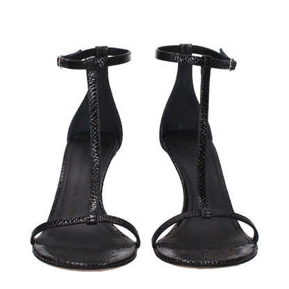 Isabel Marant Black Leather Stiletto Heel Sandals
