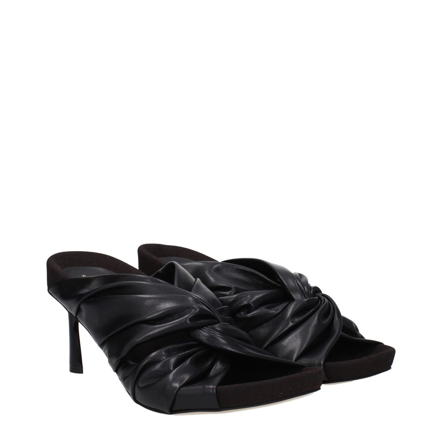 Stella McCartney Black Leather Stiletto Heels Sandals ST-9256214692105-EU36.5/US6.5