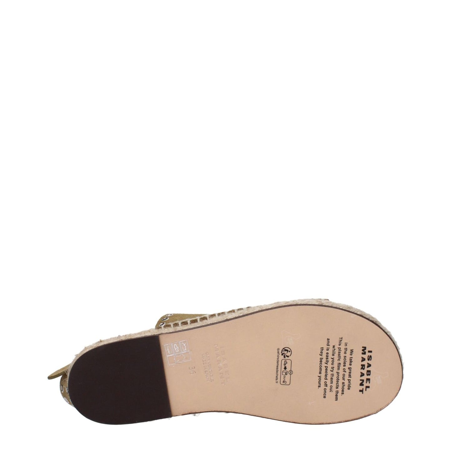 Isabel Marant Green Leather Flat Sandals