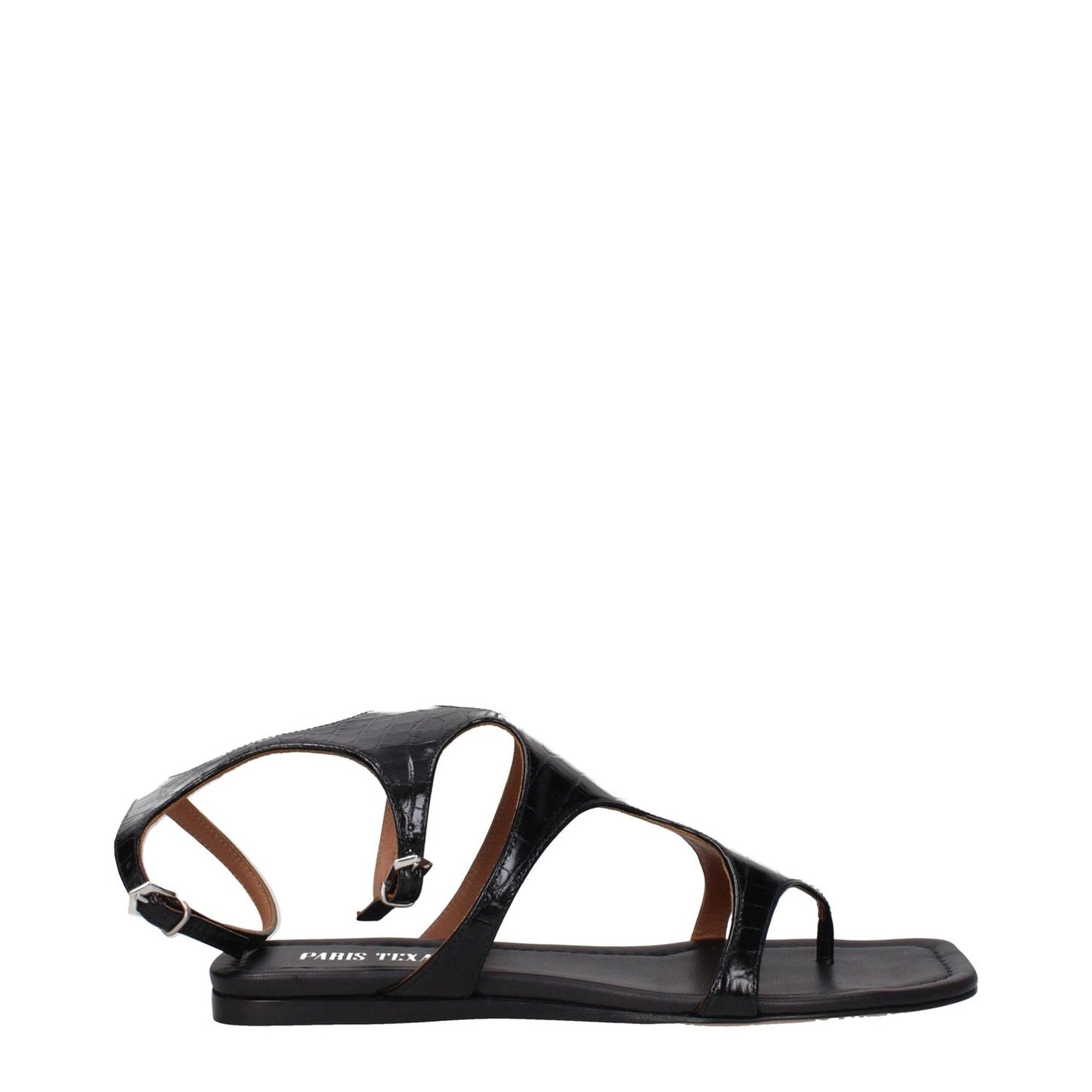 Paris Texas Black Leather Flip-Flop Sandals PA-9257534456073-EU37/US7
