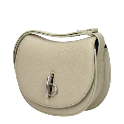 Burberry Green Leather Shoulder Bag with adjustable strap, silver details, mini size, and hook closure, MPN 8081167, casual style.