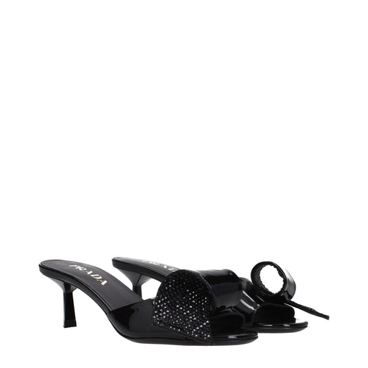 Prada Black Leather Sandals