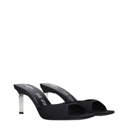 The Attico Black Satin Stiletto Heel Sandals