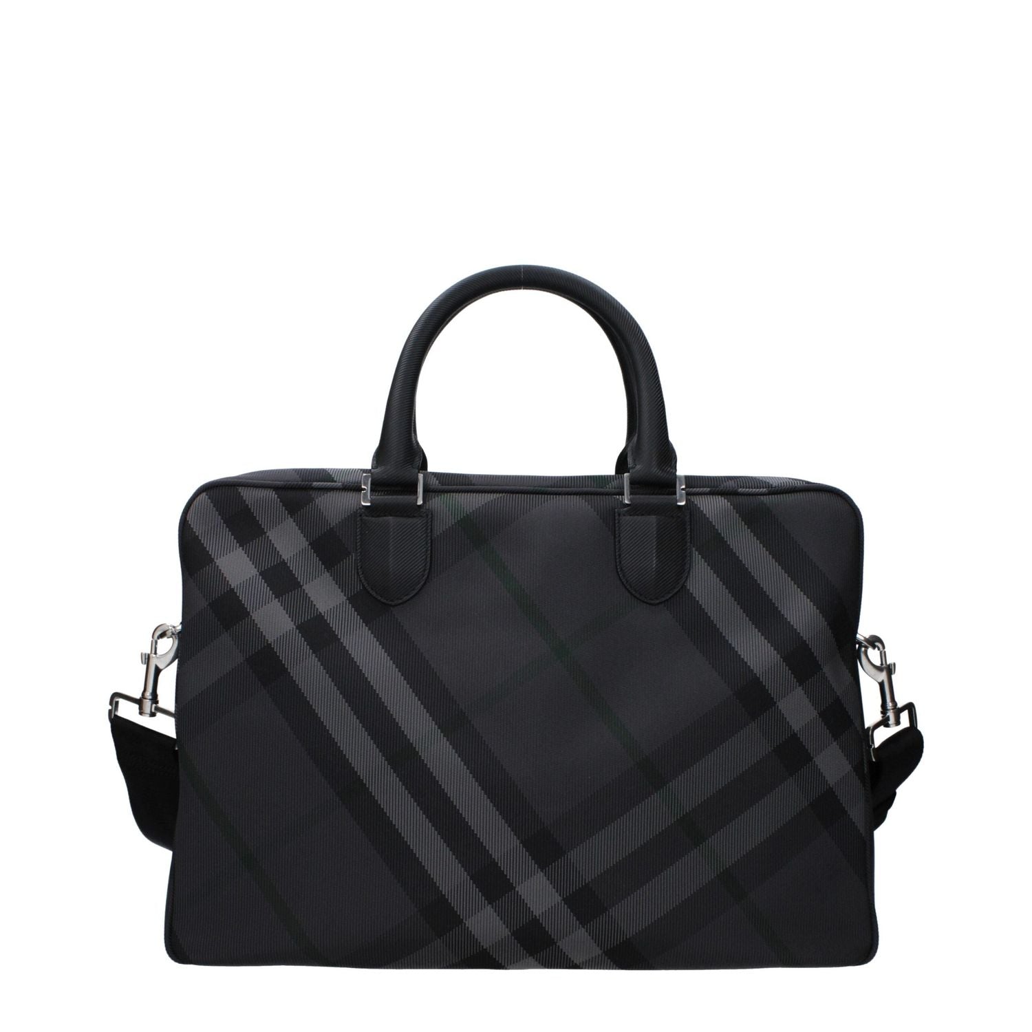 Front view with bag zipped and handles upright.