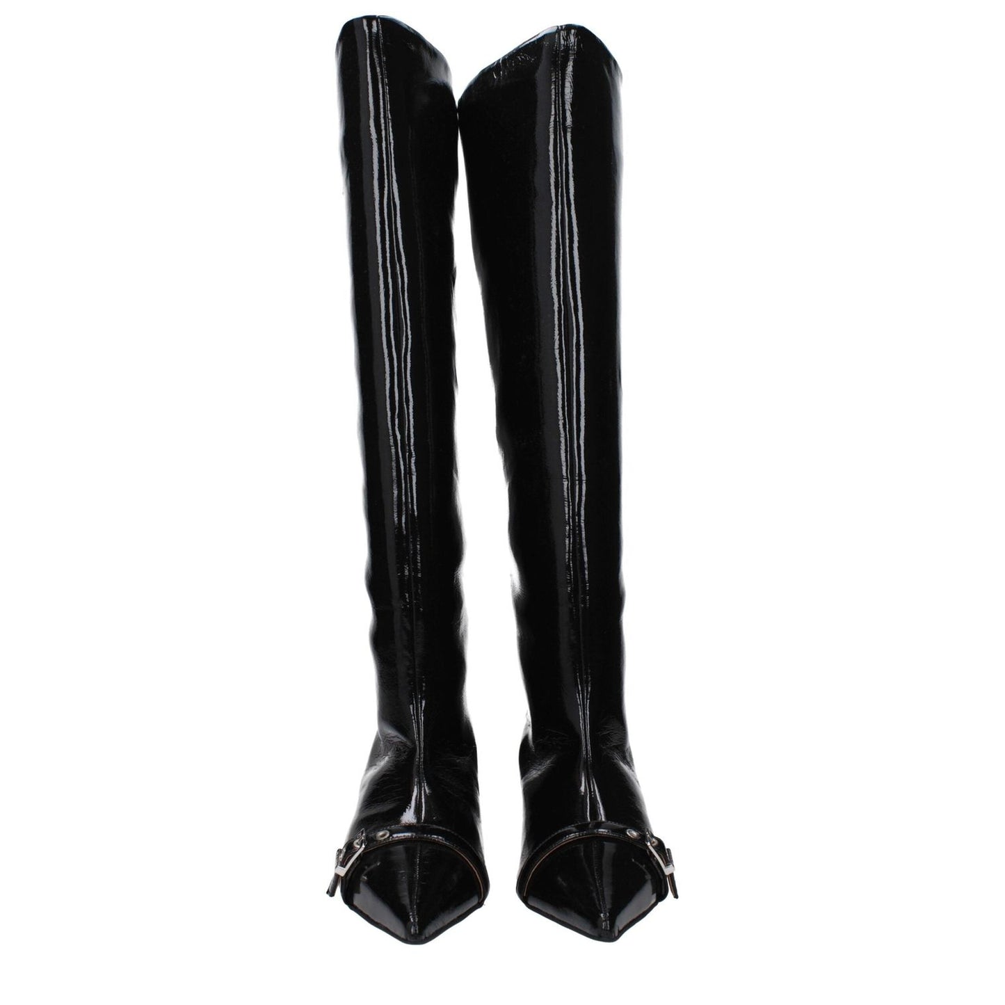Ganni Black Leather Boots GA-10031467299081-EU37/US7