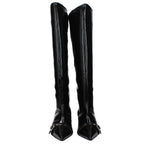 Ganni Black Leather Boots GA-10031467299081-EU37/US7