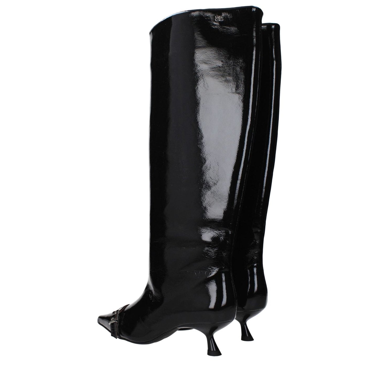 Ganni Black Leather Boots GA-10031467299081-EU37/US7