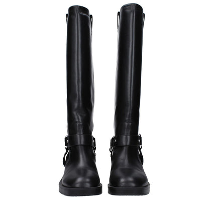Stuart Weitzman Black Leather High Heel Boots