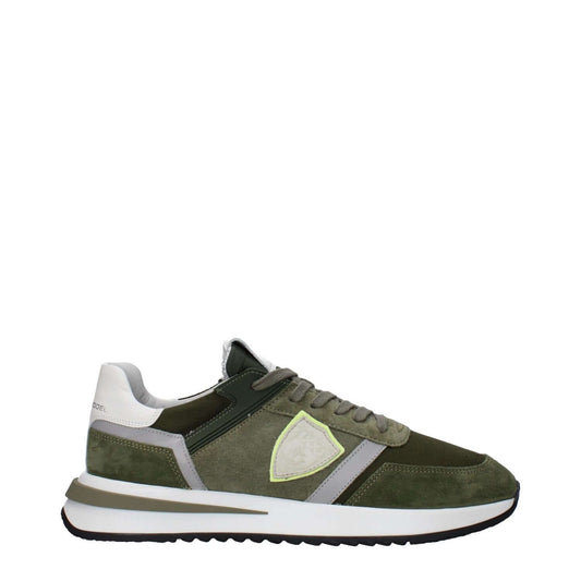 Philippe Model Green Leather Athletic Sneakers