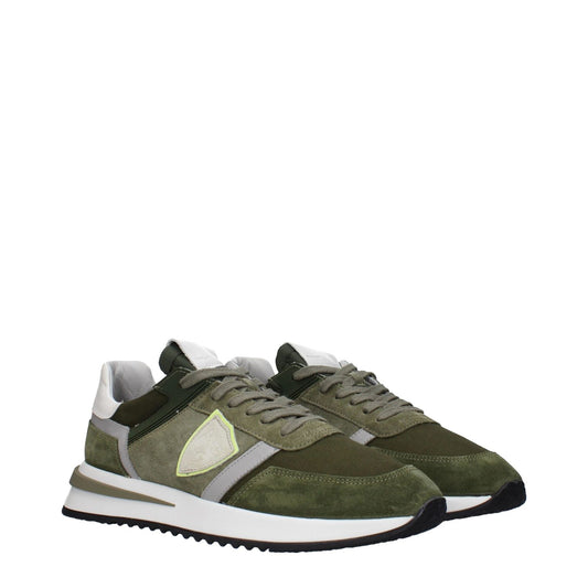 Philippe Model Green Leather Athletic Sneakers PH-15084918178057-EU40/US7