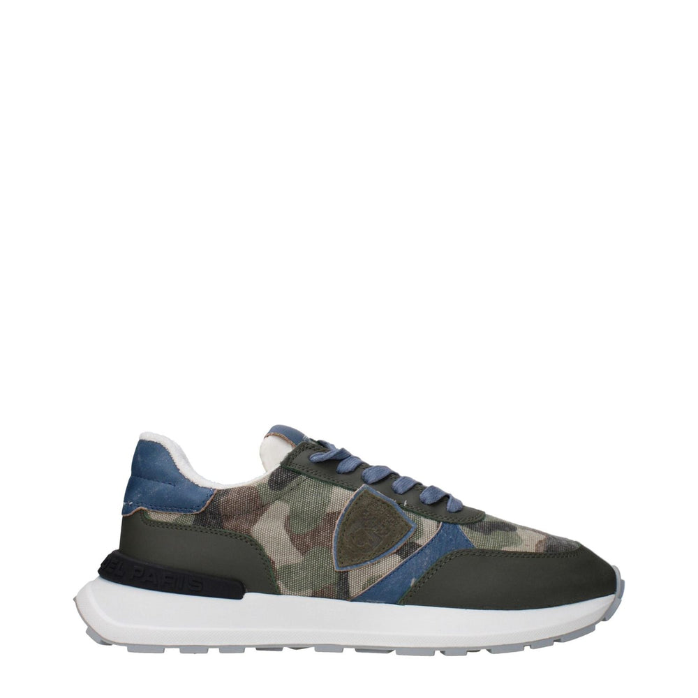 Philippe Model Green Fabric Athletic Sneakers PH-15084976308489-EU40/US7