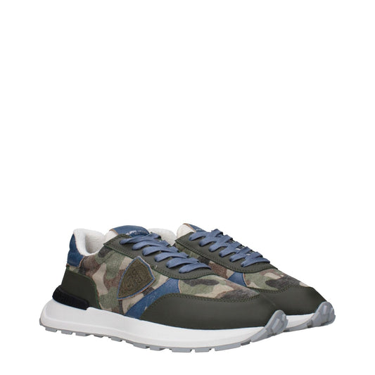 Philippe Model Green Fabric Athletic Sneakers PH-15084976308489-EU40/US7