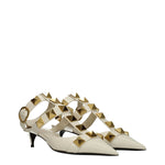 Valentino Garavani Beige Leather Stiletto Heels Sandals VA-8547150627081-EU37.5/US7.5