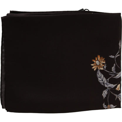 Dolce & Gabbana Brown 100% Silk Bird Print Wrap 80cm X 95cm RRP Scarf Silk Wrap Shawls
