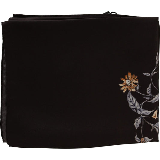 Dolce & Gabbana Brown 100% Silk Bird Print Wrap 80cm X 95cm RRP Scarf MS5007