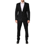 Dolce & Gabbana Black Jacquard Single Breasted 2 Piece Suit KOS2329-44