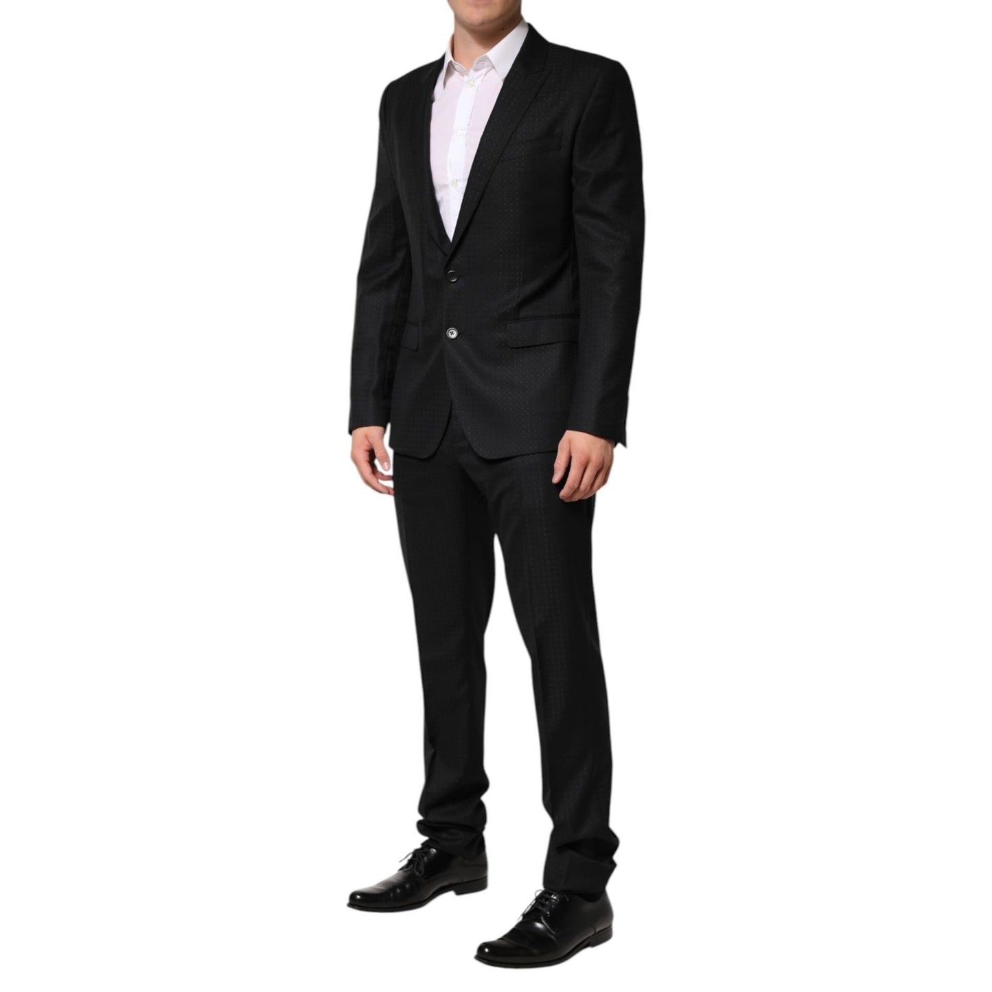 Dolce & Gabbana Black Jacquard Single Breasted 2 Piece Suit KOS2329-44