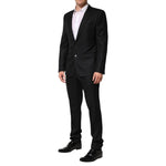Dolce & Gabbana Black Jacquard Single Breasted 2 Piece Suit KOS2329-44