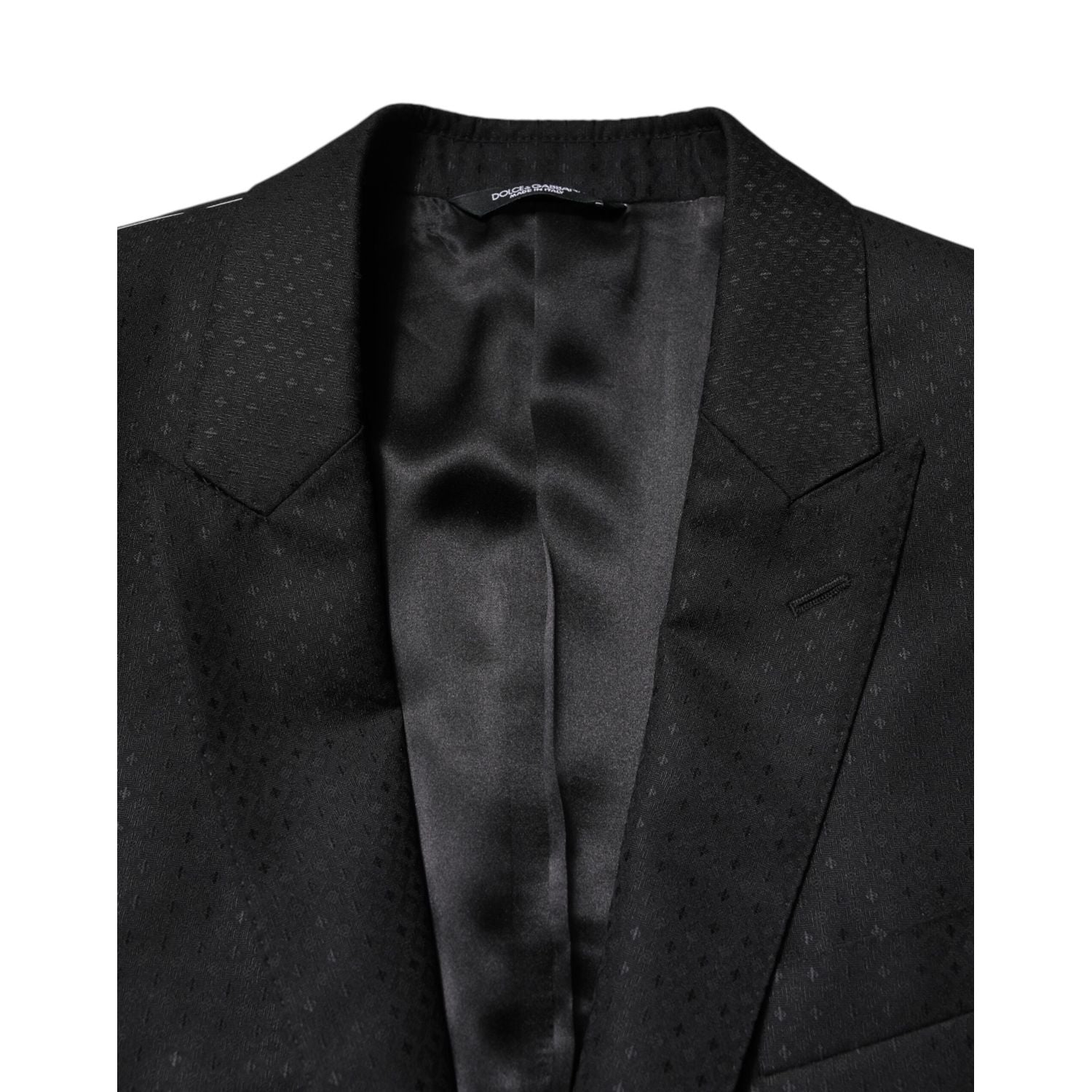Dolce & Gabbana Black Jacquard Single Breasted 2 Piece Suit