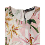 Dolce & Gabbana Pink Lily Printed Round Neck Blouse Top TSH90593-50