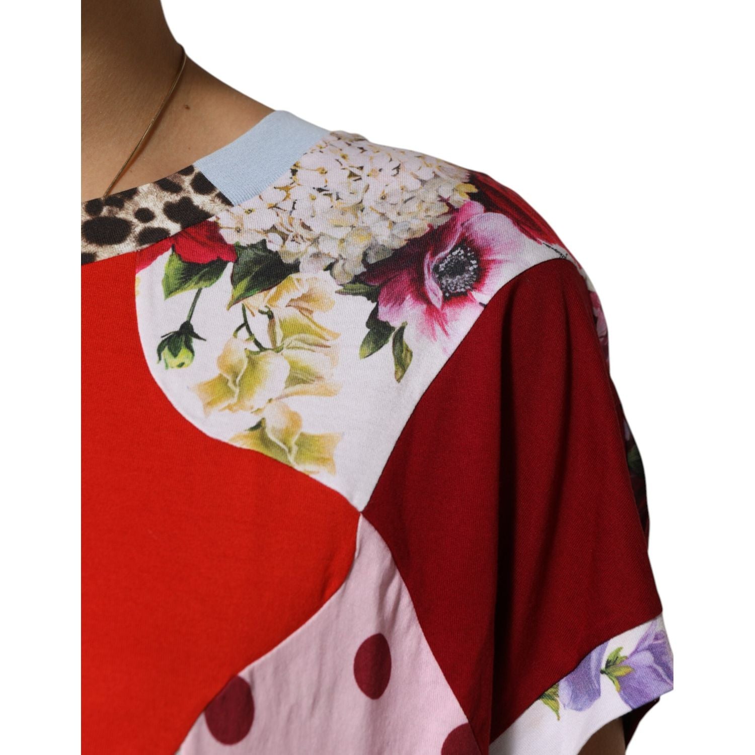 Dolce & Gabbana Multicolor Patchwork Cotton Silk Blouse Top