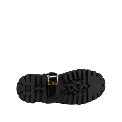 Dolce & Gabbana Black Leather Chelsea Men Short Boots Shoes