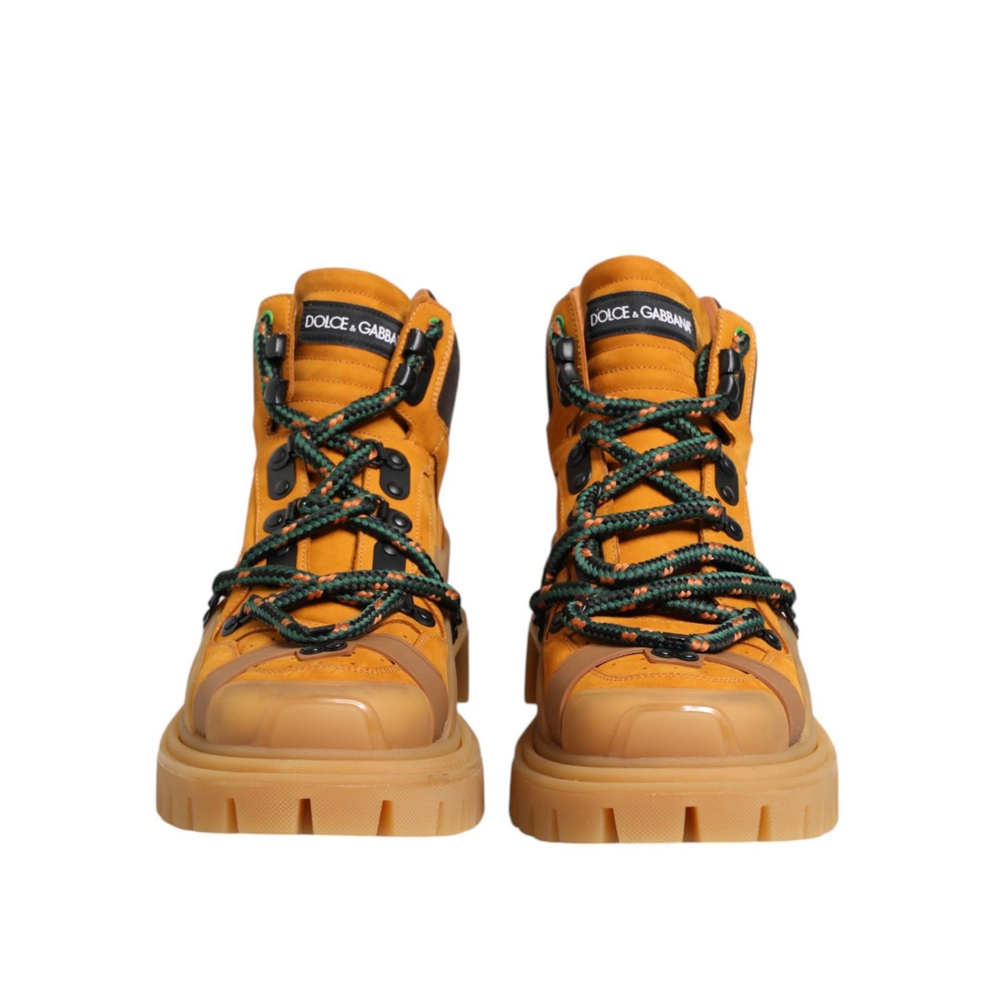 Dolce & Gabbana Orange Lace Up Trekking Ankle Boots Shoes MV7695-46