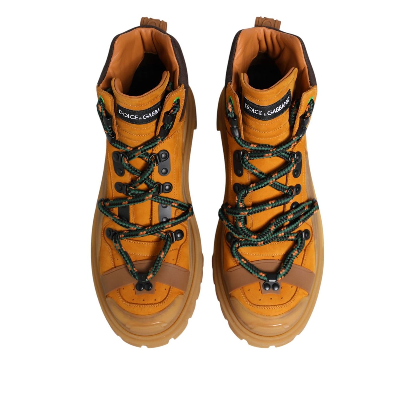 Dolce & Gabbana Orange Lace Up Trekking Ankle Boots Shoes MV7695-46