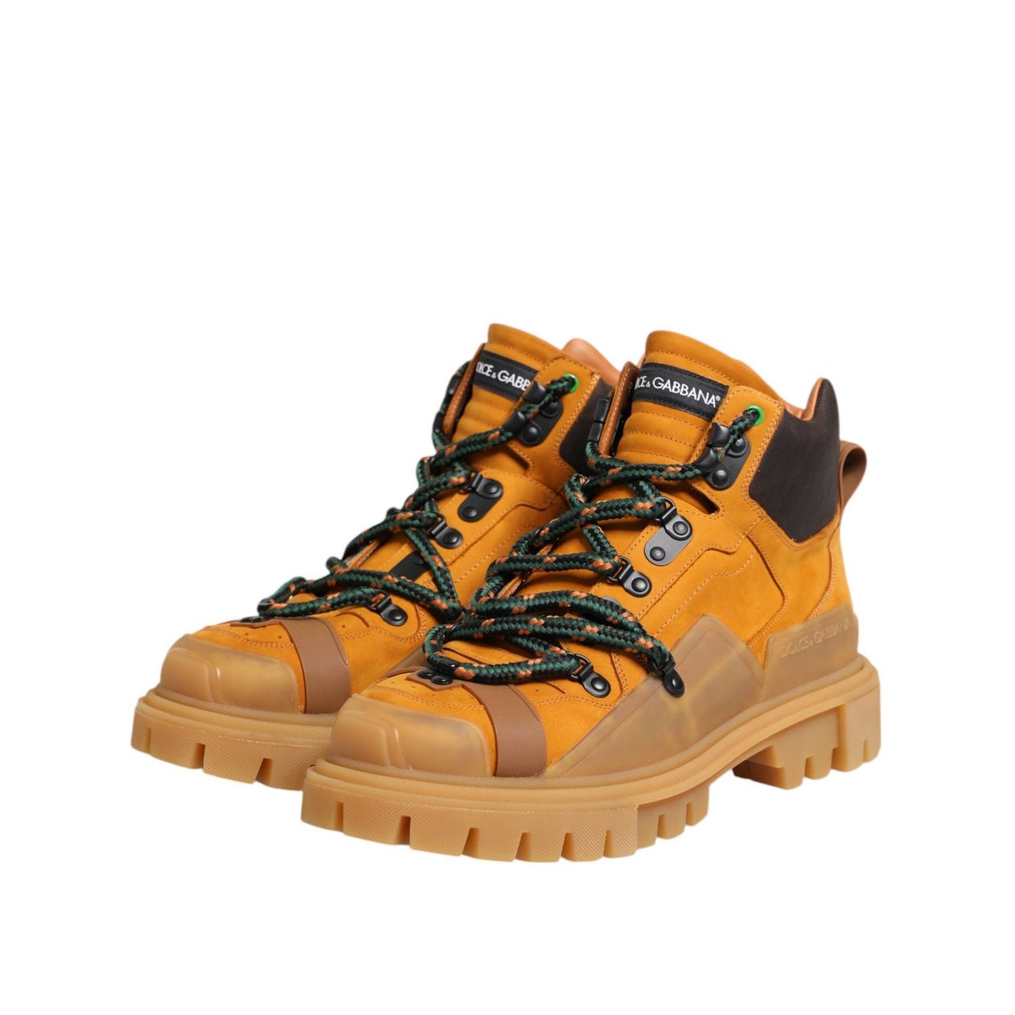 Dolce & Gabbana Orange Lace Up Trekking Ankle Boots Shoes MV7695-46