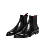 Dolce & Gabbana Black Leather MILLENIALS Mid Calf Boots Shoes MV7678-40