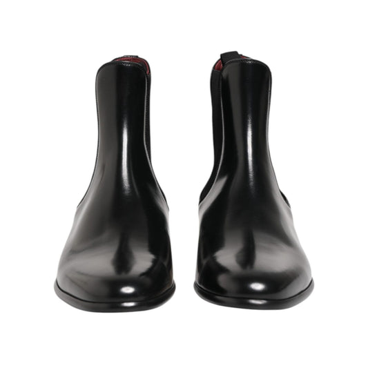 Dolce & Gabbana Black Chelsea Slip On Mid Calf Boots Shoes MV7731-44